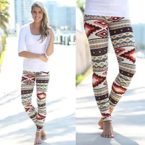 Fashion Women Skinny Geometric Print Stretchy Pants Leggings