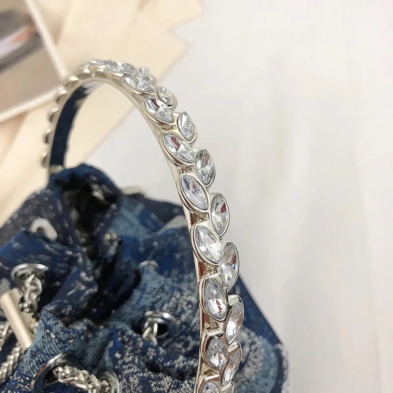 Faux Denim Bucket Bag