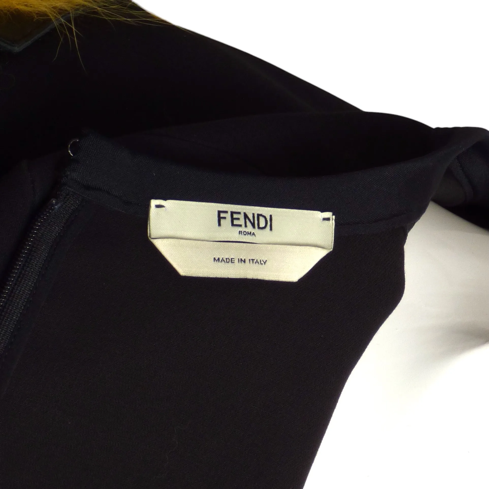 FENDI-  2015 Black Fur Monster Eye T-shirt, Size 4