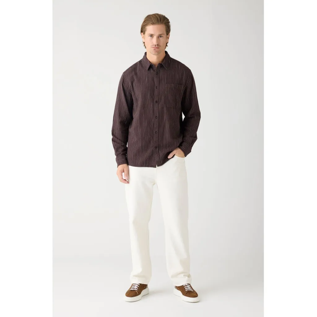 flint 5-pocket twill pants in tiramisu
