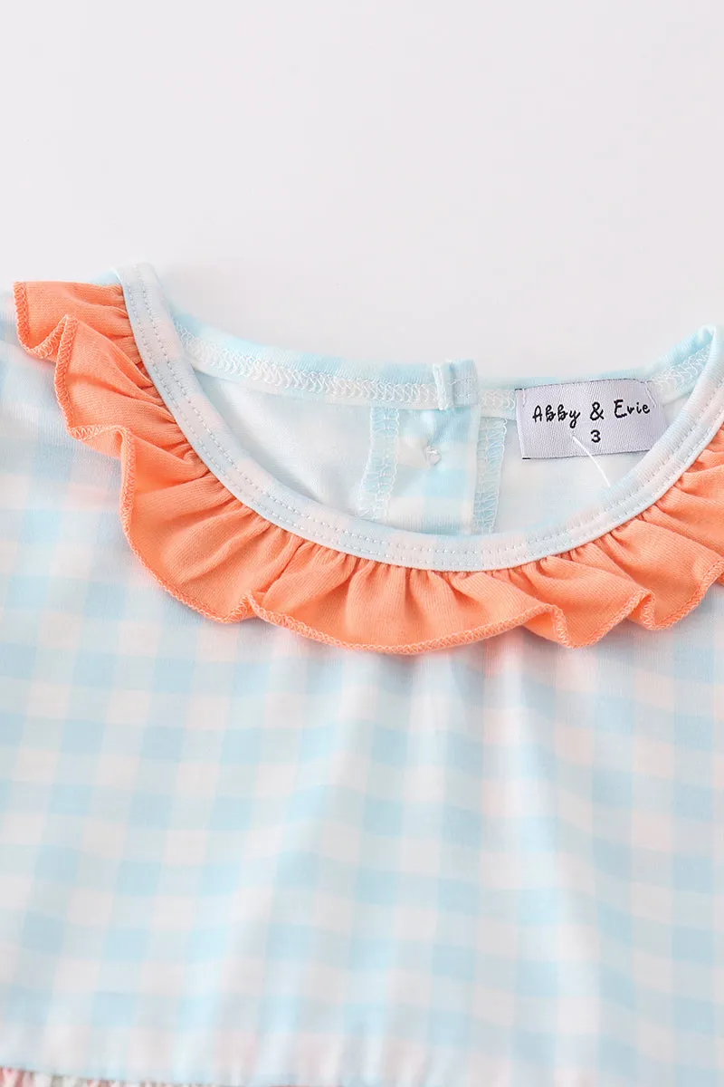 Floral Print Gingham Girl Set
