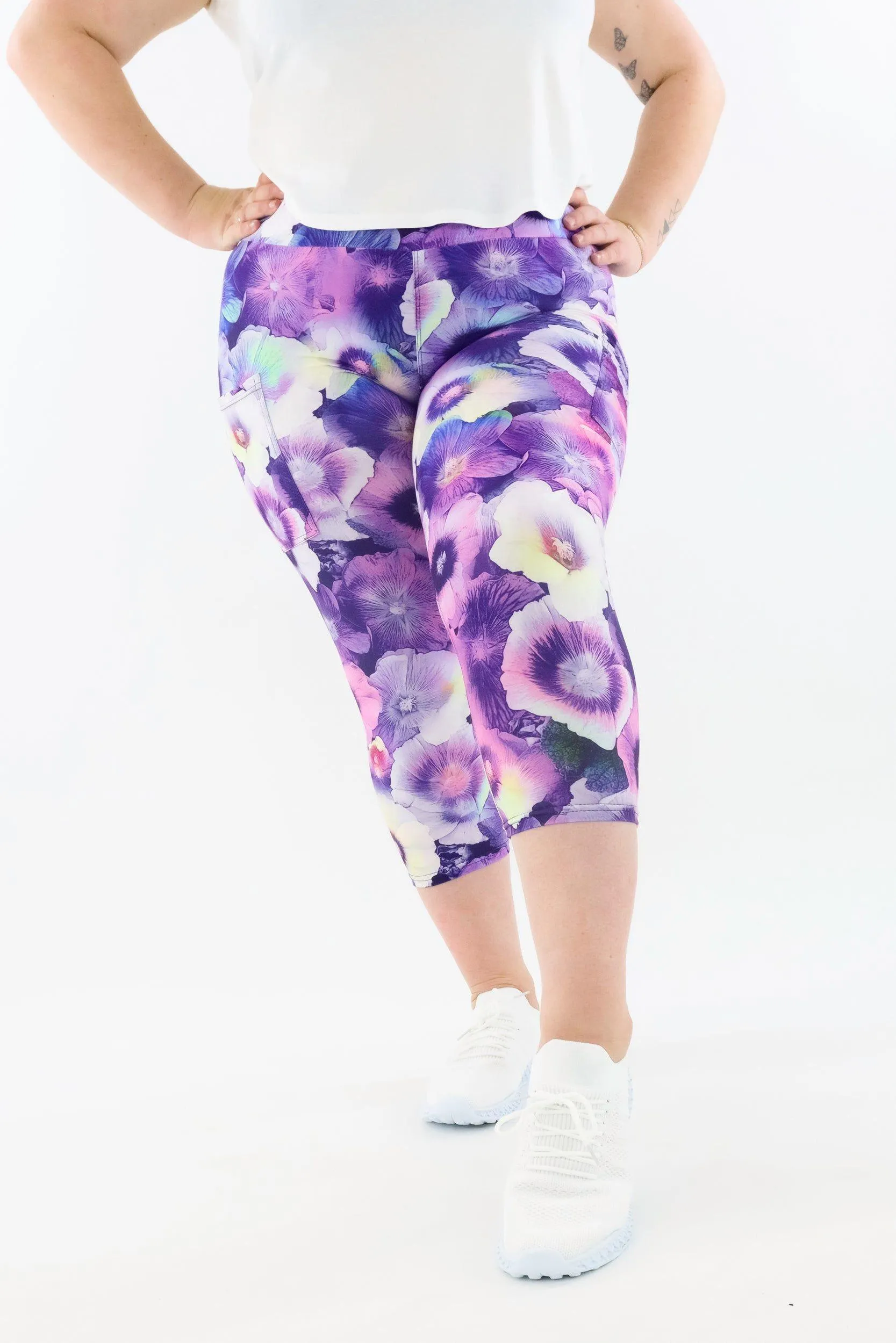 Floricultural - Casual - Capri Leggings - Pockets