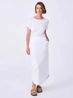 French Terry Curved Hem Skirt - White