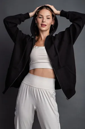 French Terry Fleece Zip Up Hoodie