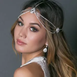 Full Rhinestone Bridal Headband Chain