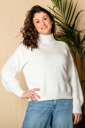 Funnel Neck Wool Blend Jumper