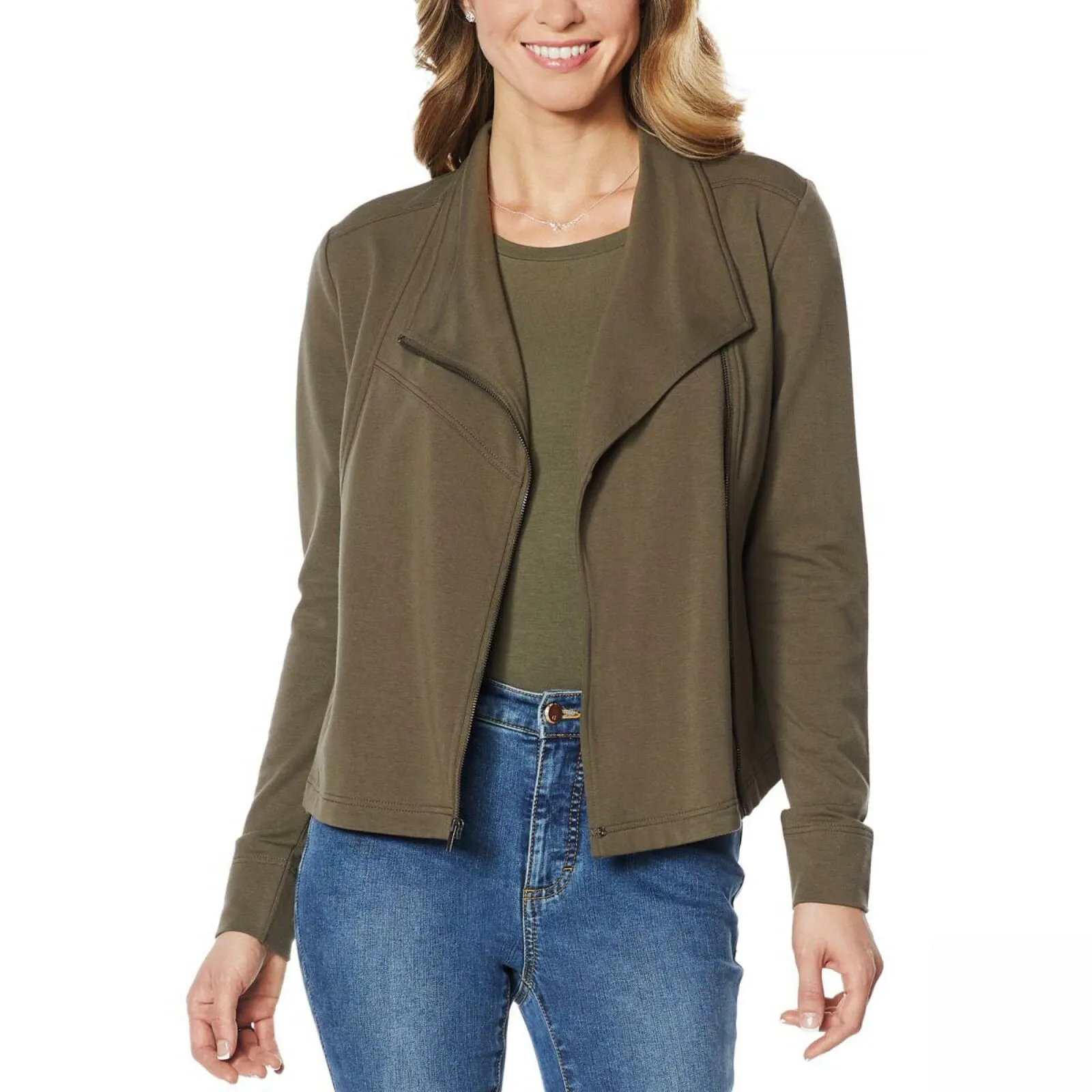 G by Giuliana Women's Jet Set French Terry Moto Jacket