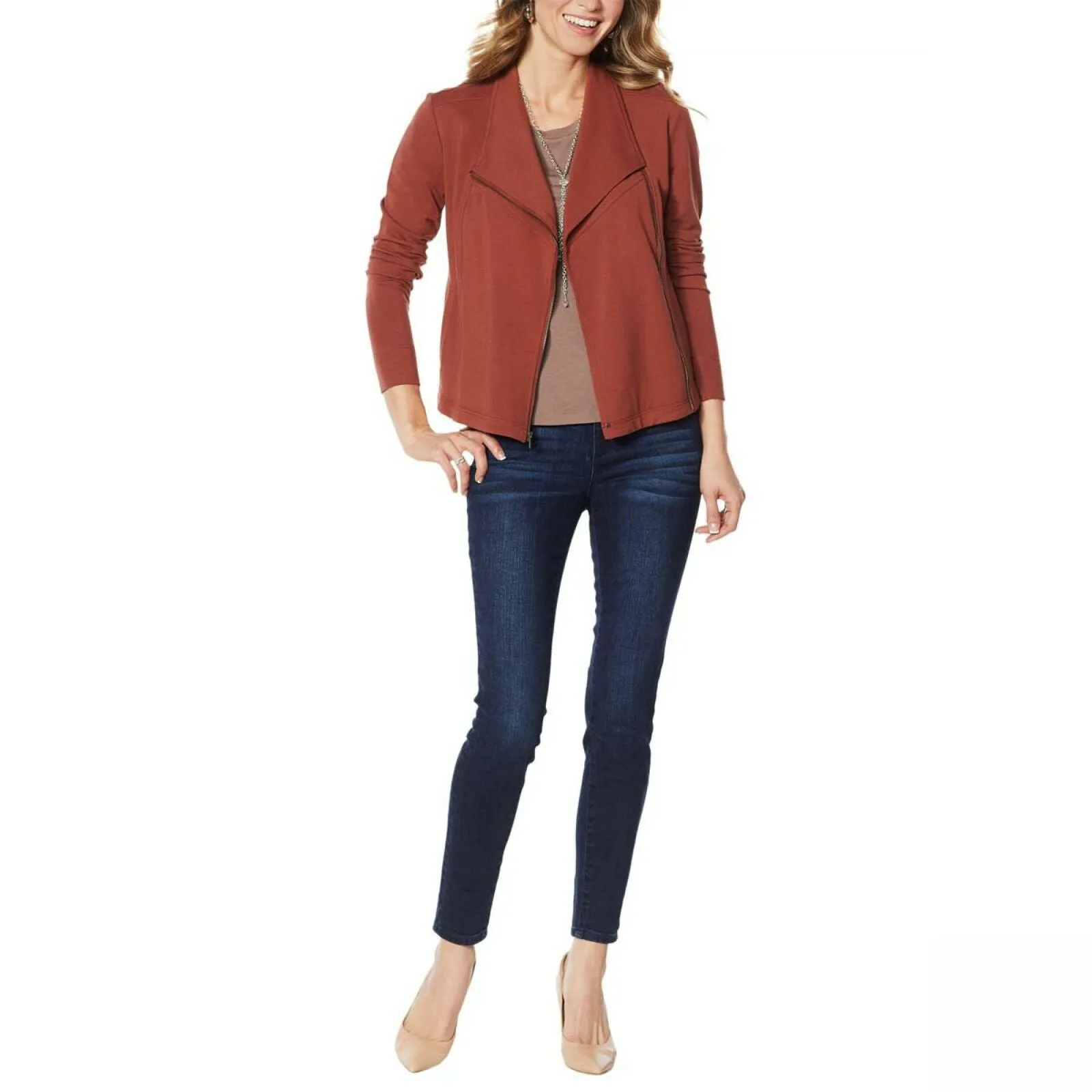 G by Giuliana Women's Jet Set French Terry Moto Jacket
