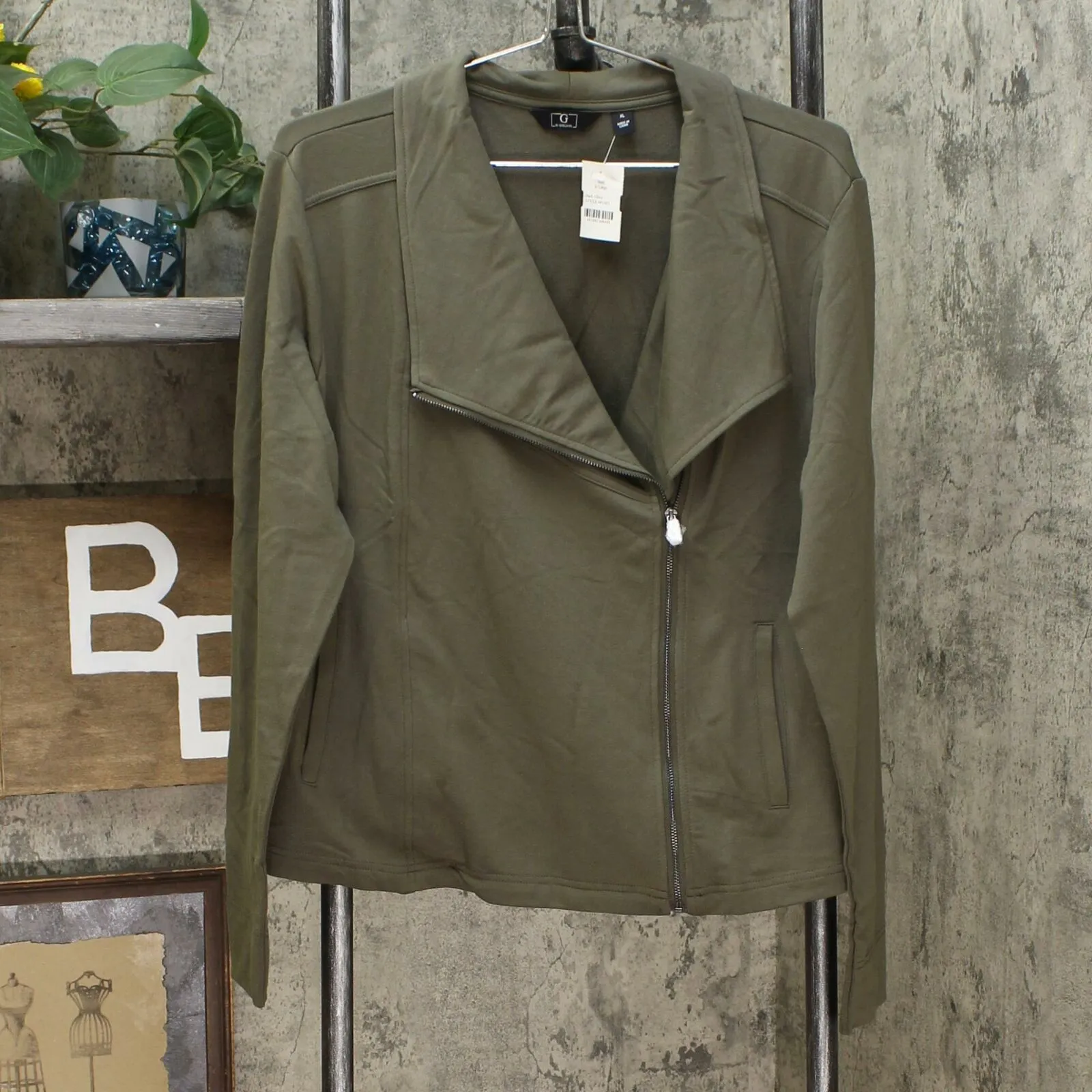 G by Giuliana Women's Jet Set French Terry Moto Jacket
