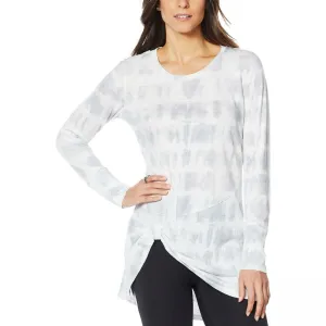G by Giuliana Women's Jet Set Slub Knit Knot Front Tunic Top