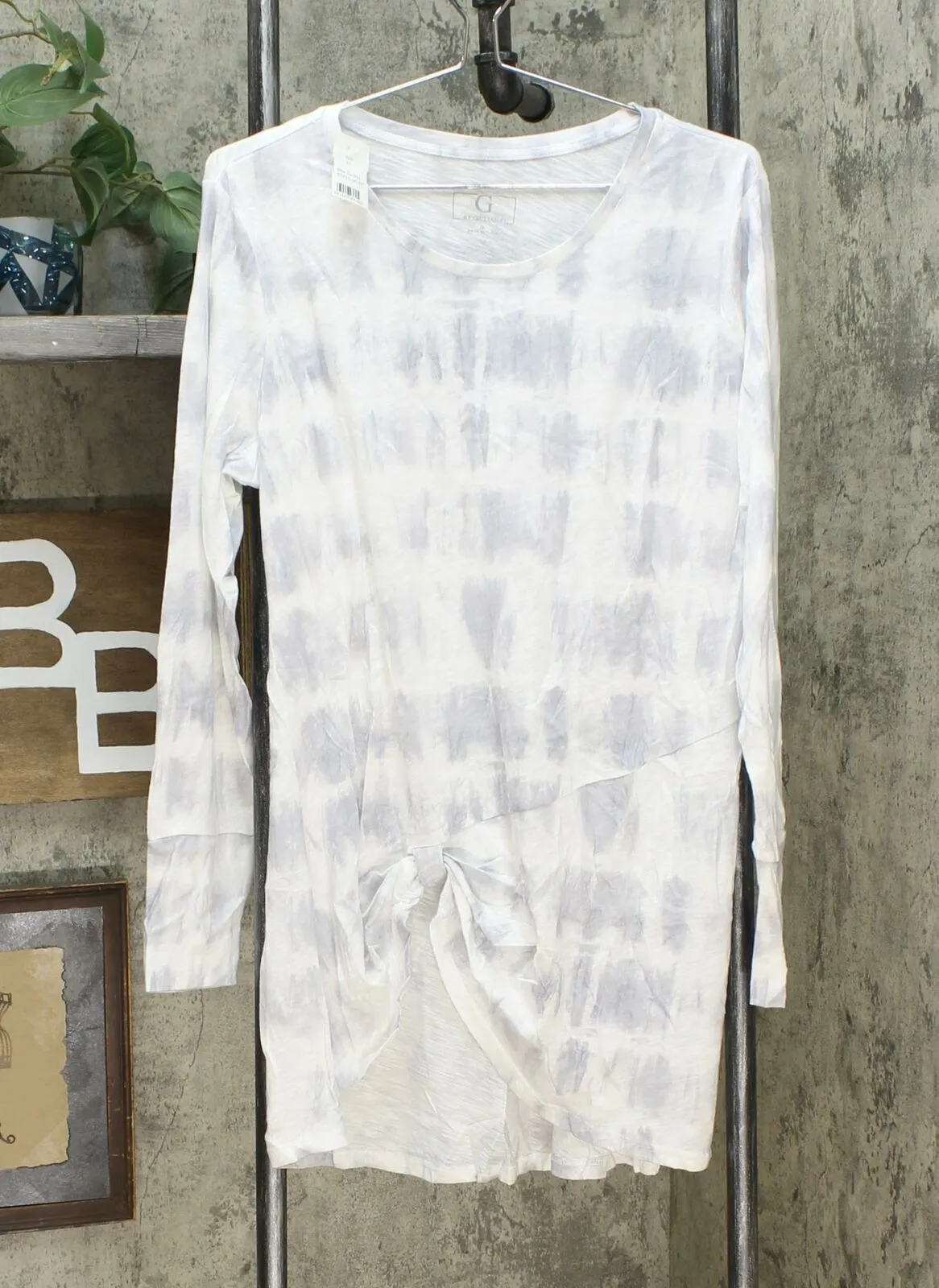 G by Giuliana Women's Jet Set Slub Knit Knot Front Tunic Top