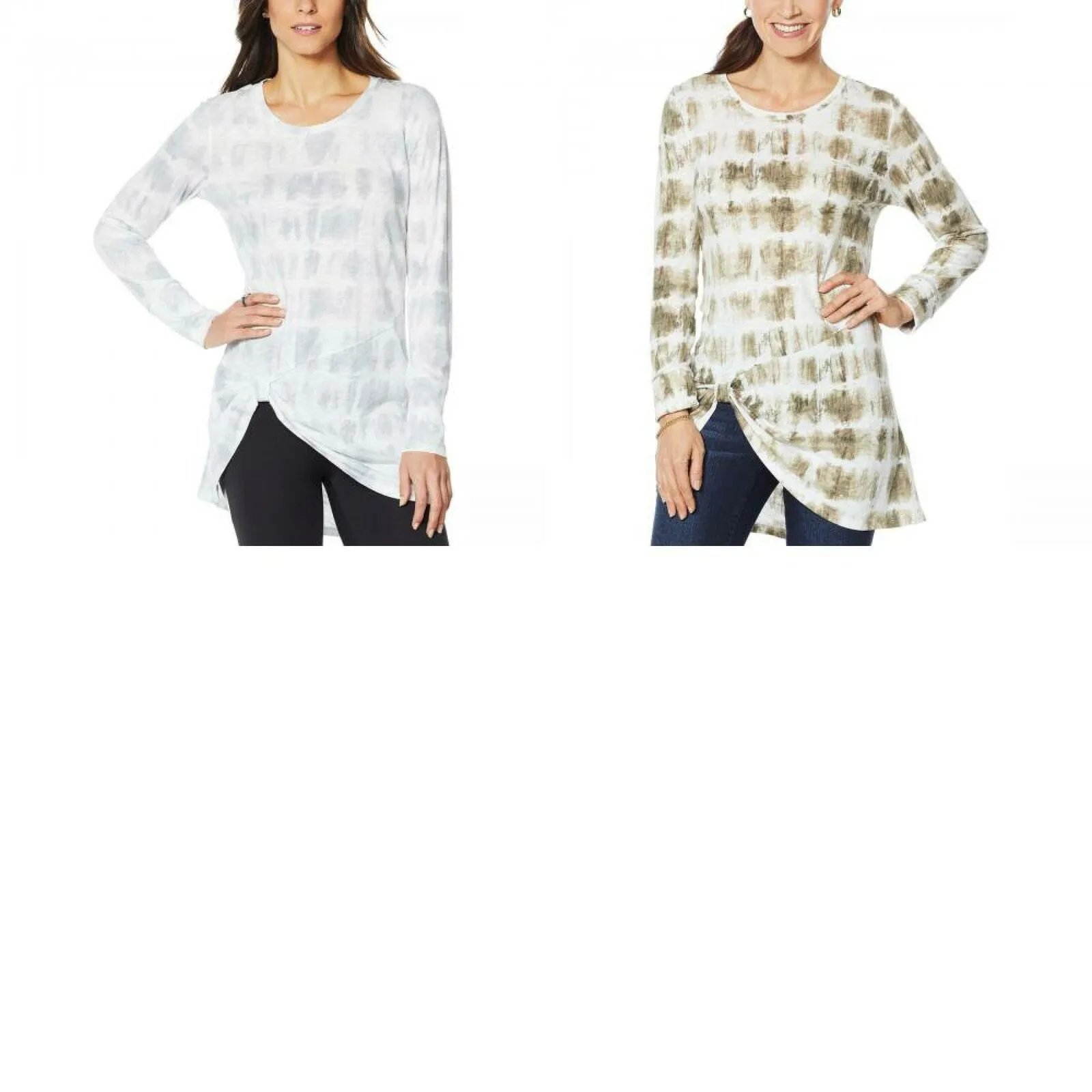 G by Giuliana Women's Jet Set Slub Knit Knot Front Tunic Top