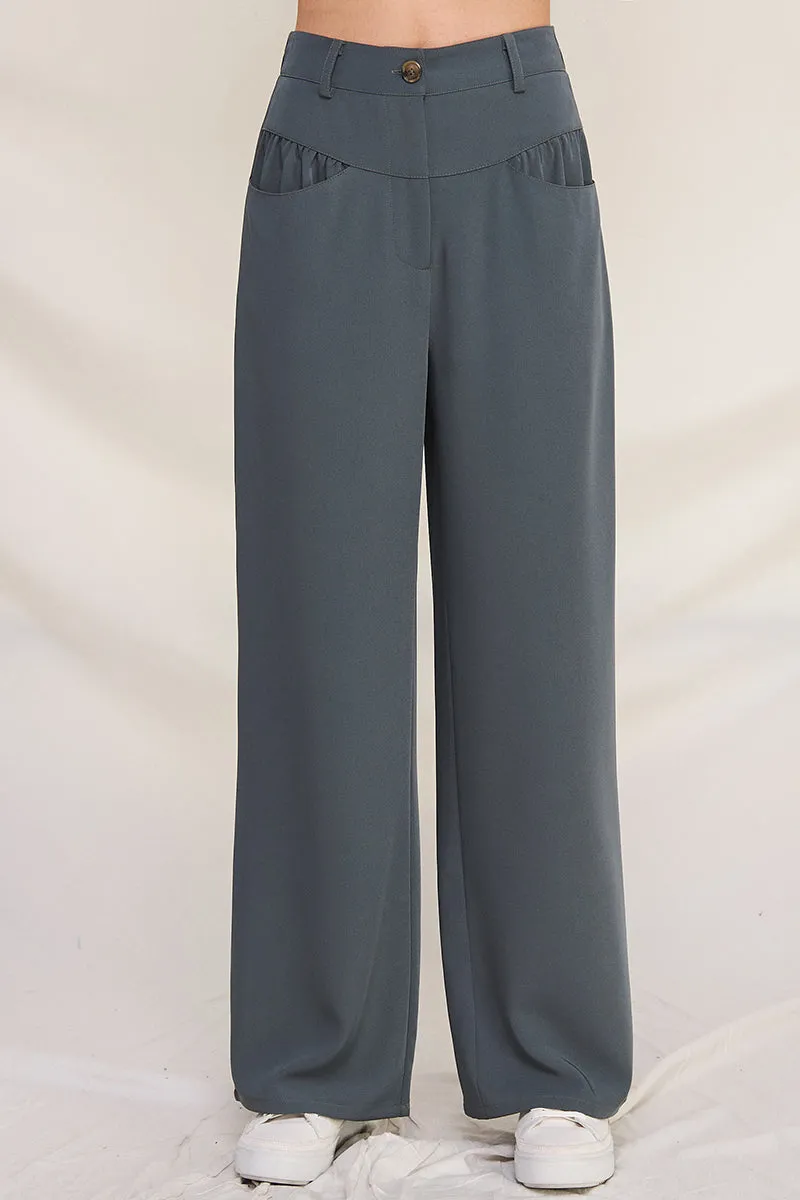 Gelia Girdle High-Waist Twill Pants