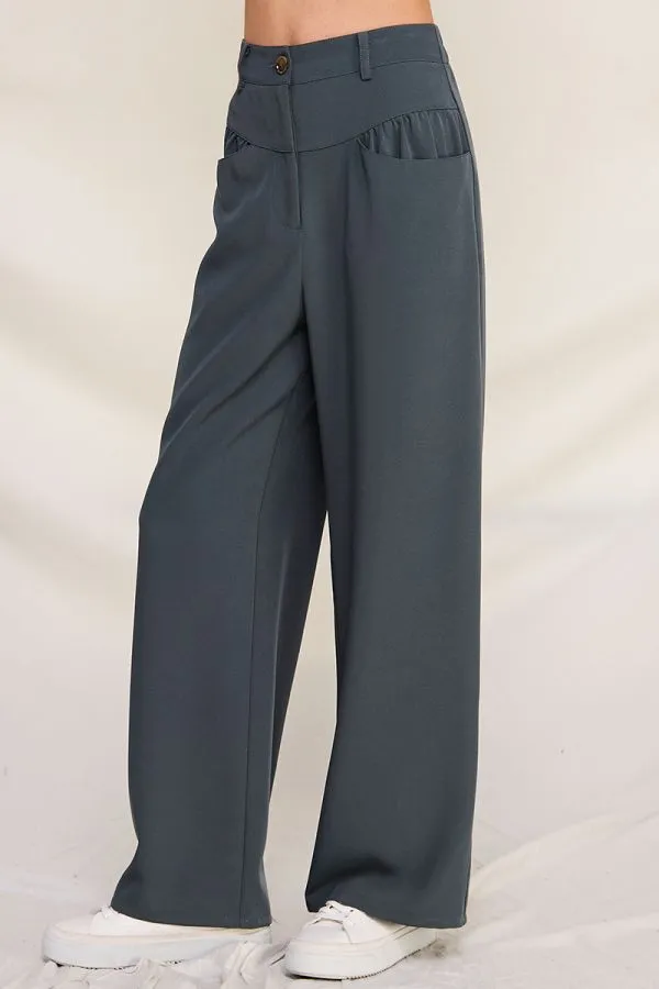 Gelia Girdle High-Waist Twill Pants