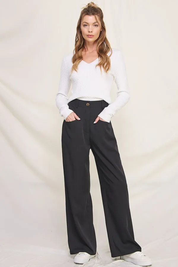 Gelia Girdle High-Waist Twill Pants