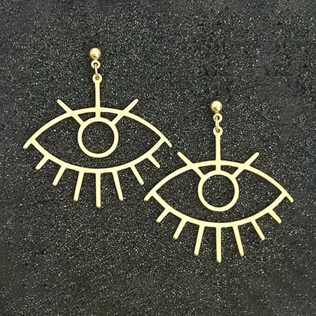 Geometric Girl Face Earrings