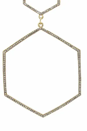 Geometric Gold Rhinestone Earrings