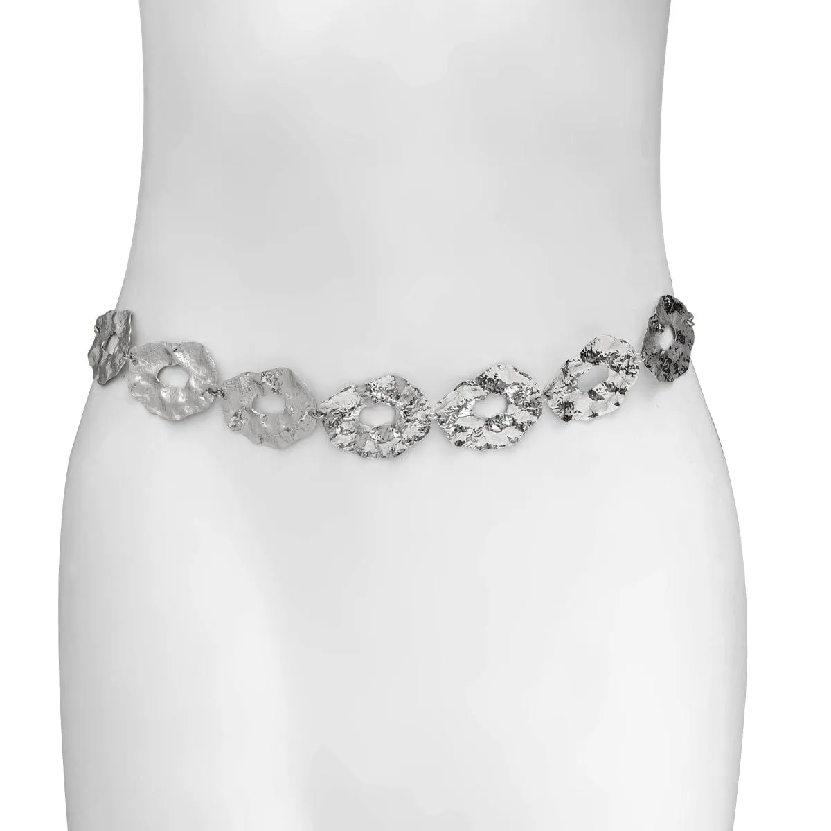 Geometric Irregular Hollow Round Disk Waist Chain