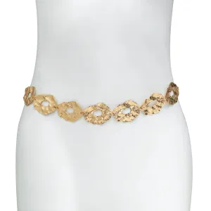 Geometric Irregular Hollow Round Disk Waist Chain