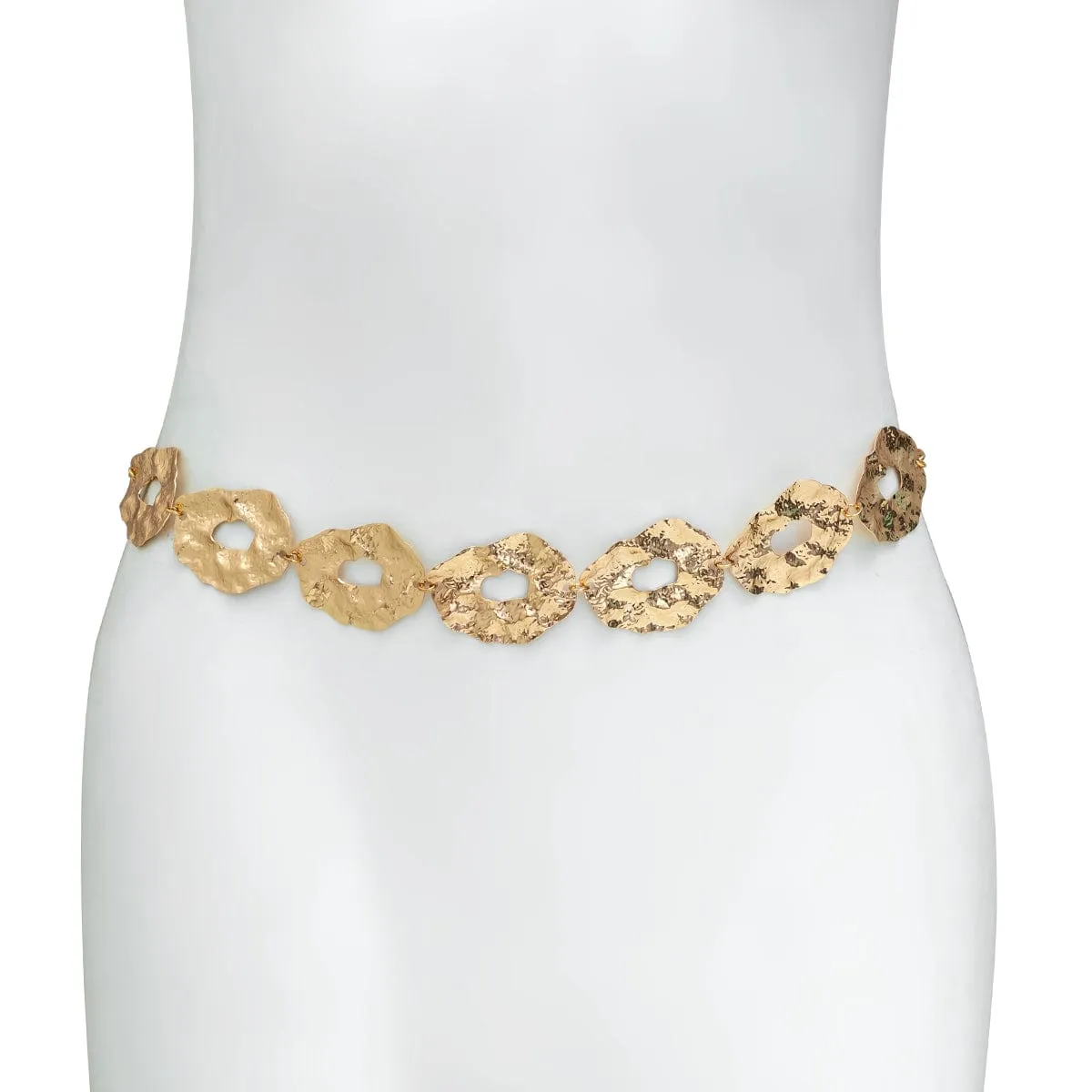 Geometric Irregular Hollow Round Disk Waist Chain
