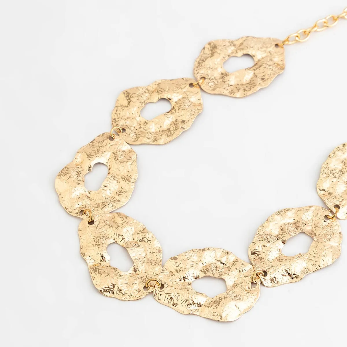 Geometric Irregular Hollow Round Disk Waist Chain