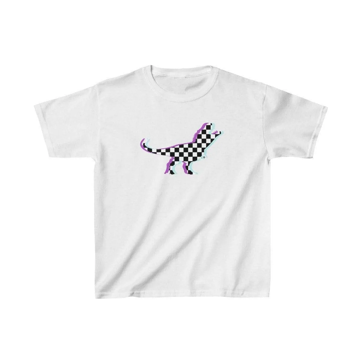 Glitch Aesthetic TRex Checker T-Shirt Kids
