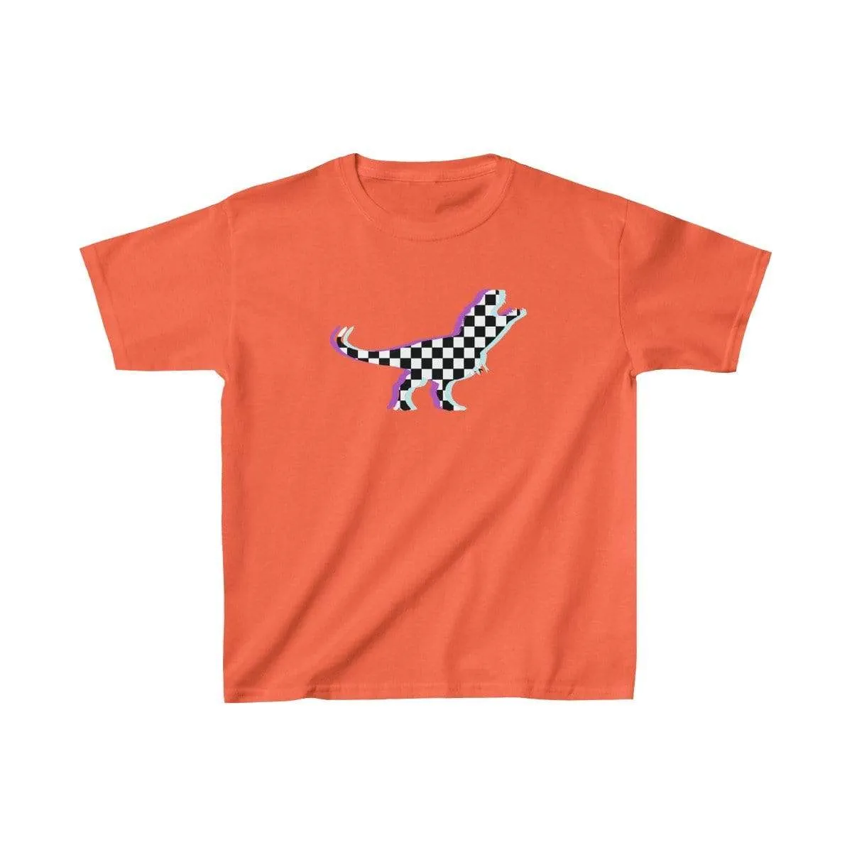 Glitch Aesthetic TRex Checker T-Shirt Kids