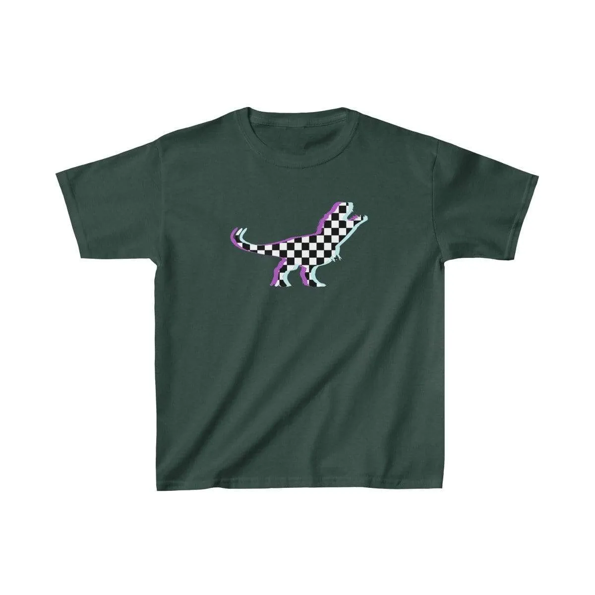 Glitch Aesthetic TRex Checker T-Shirt Kids