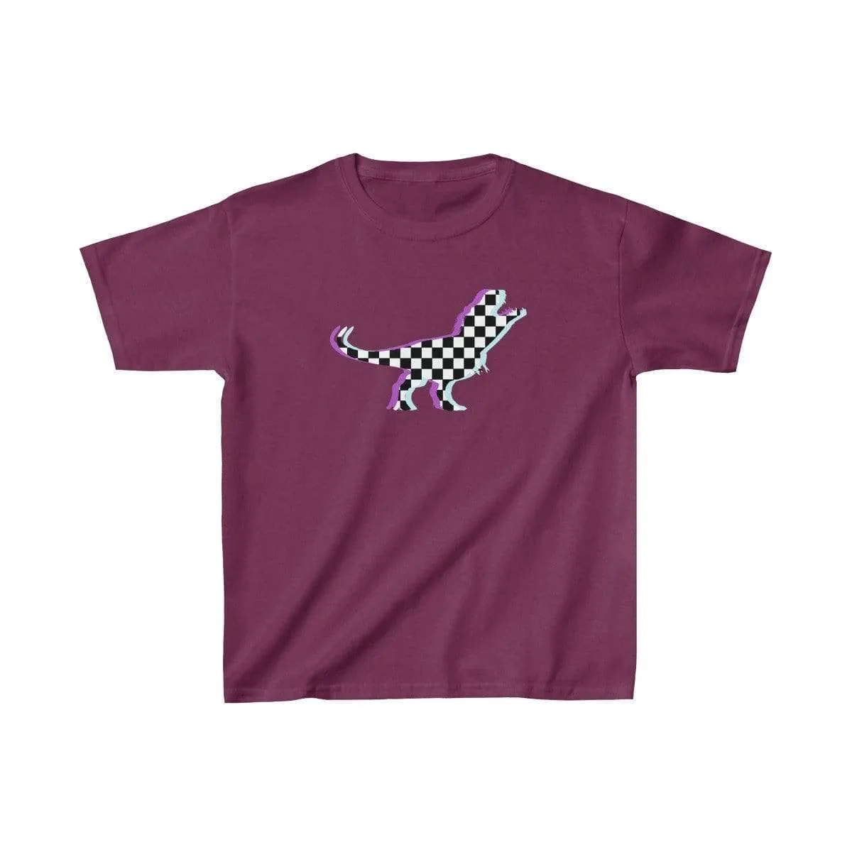 Glitch Aesthetic TRex Checker T-Shirt Kids