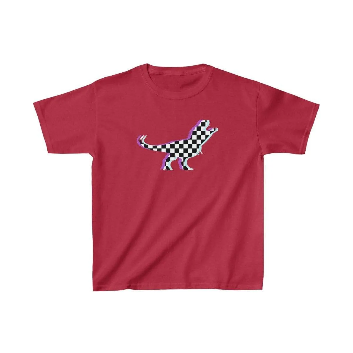 Glitch Aesthetic TRex Checker T-Shirt Kids