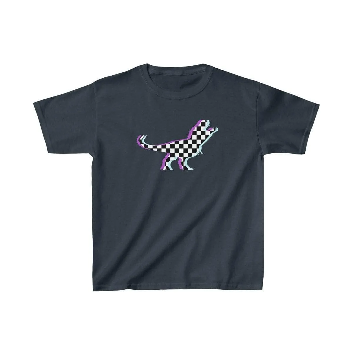 Glitch Aesthetic TRex Checker T-Shirt Kids
