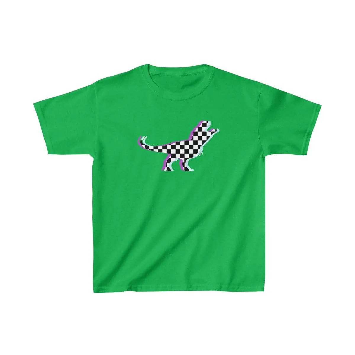 Glitch Aesthetic TRex Checker T-Shirt Kids