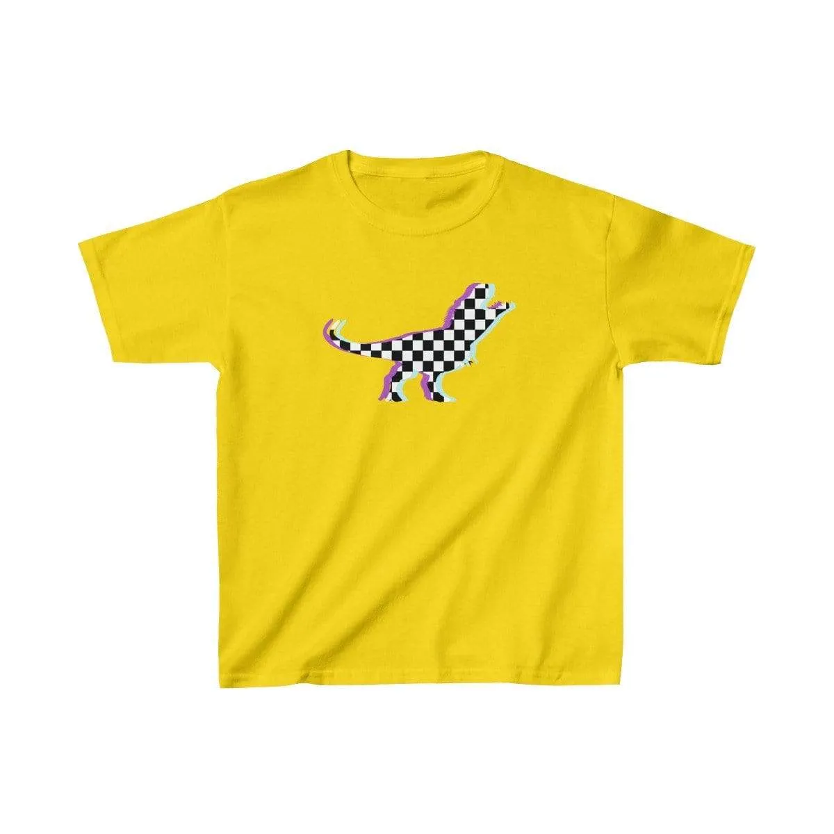 Glitch Aesthetic TRex Checker T-Shirt Kids