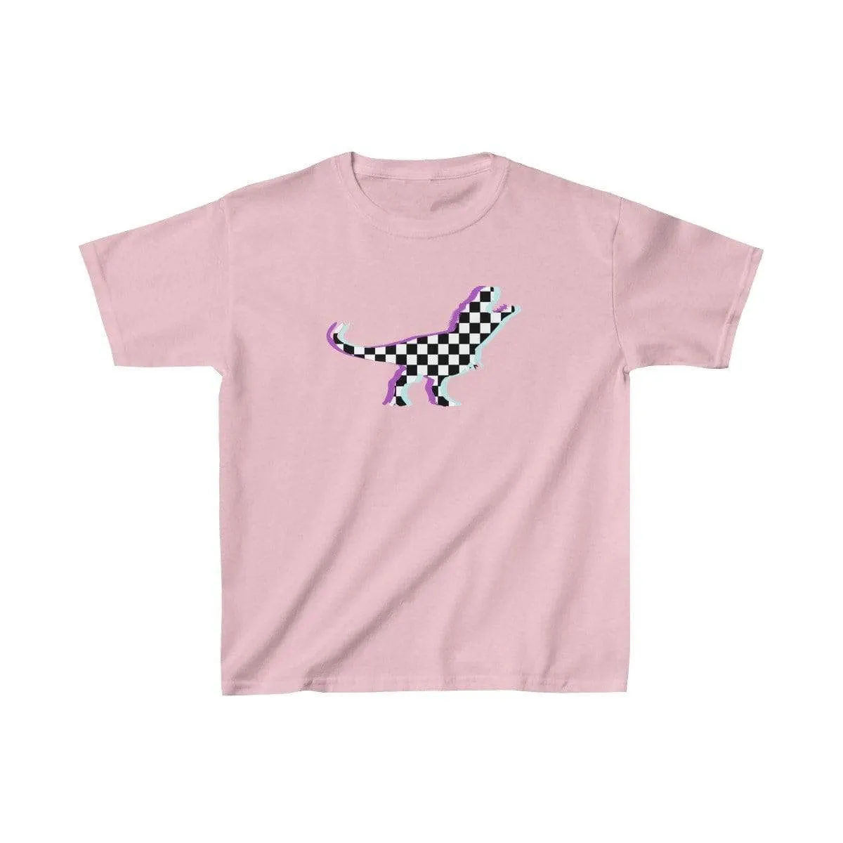 Glitch Aesthetic TRex Checker T-Shirt Kids