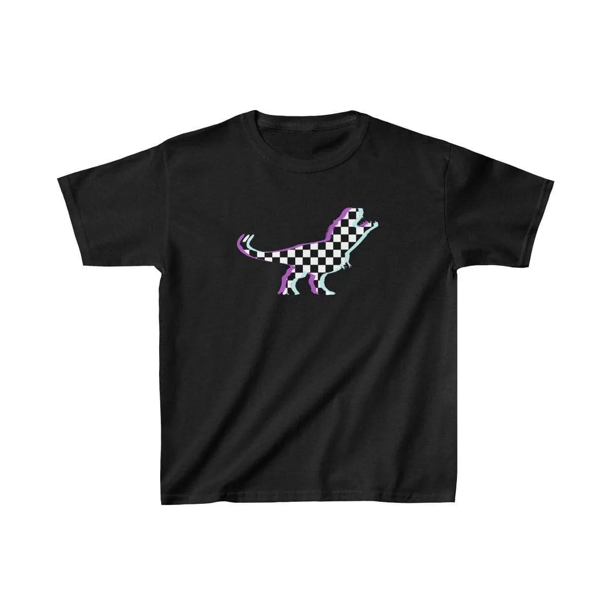 Glitch Aesthetic TRex Checker T-Shirt Kids