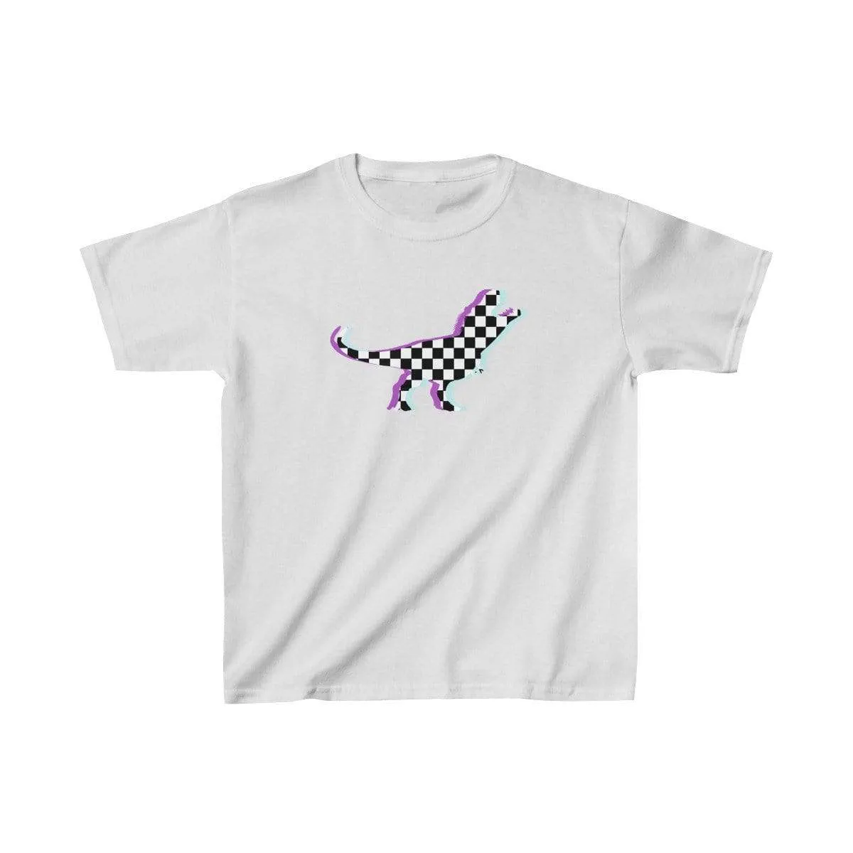 Glitch Aesthetic TRex Checker T-Shirt Kids
