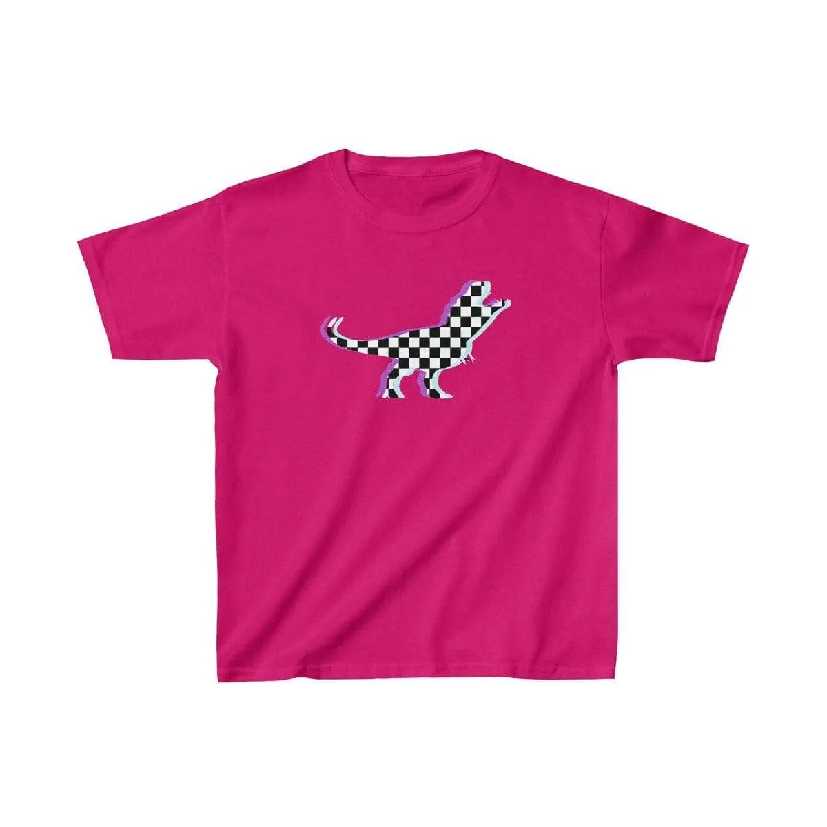 Glitch Aesthetic TRex Checker T-Shirt Kids