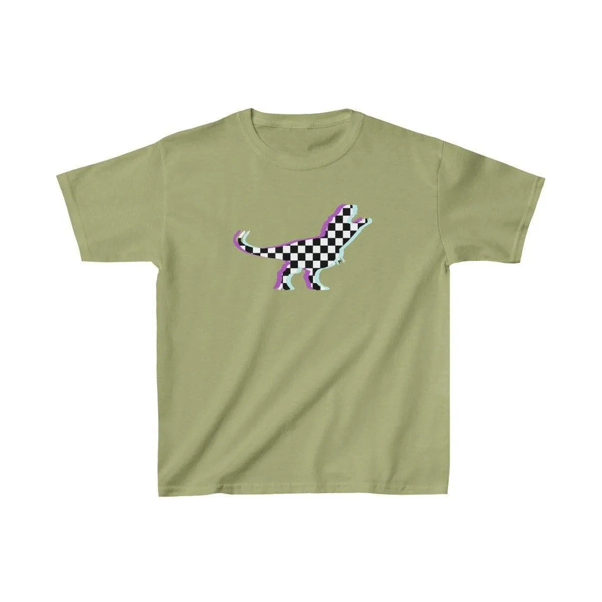 Glitch Aesthetic TRex Checker T-Shirt Kids