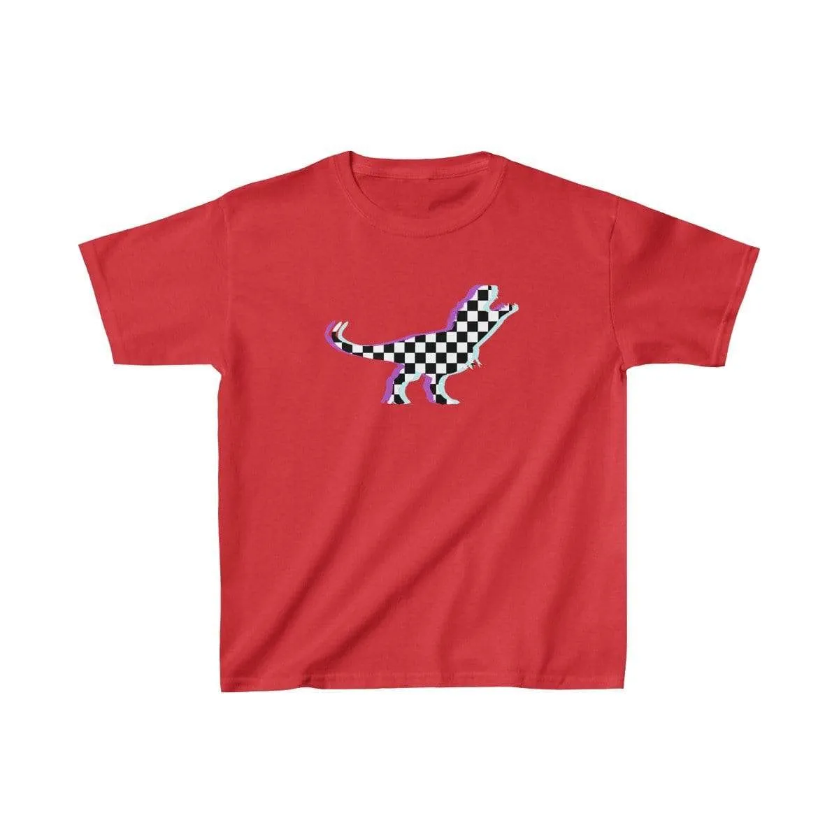 Glitch Aesthetic TRex Checker T-Shirt Kids