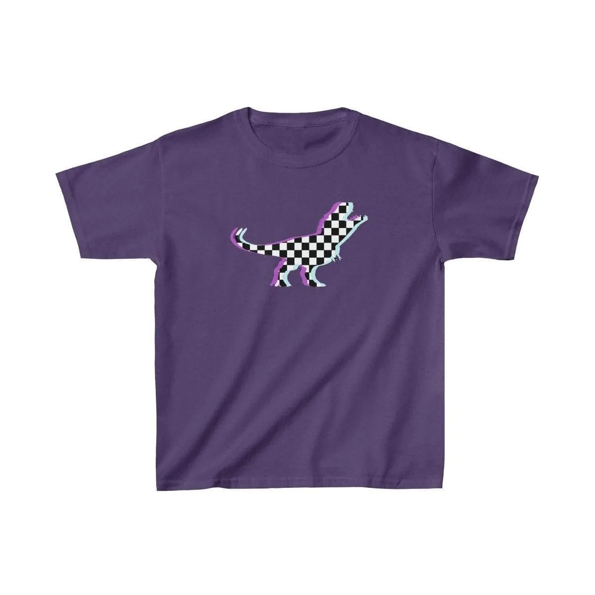 Glitch Aesthetic TRex Checker T-Shirt Kids