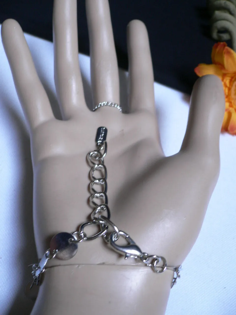Gold Silver Metal Hand Chain Bracelet Multi Circles Women Trendy