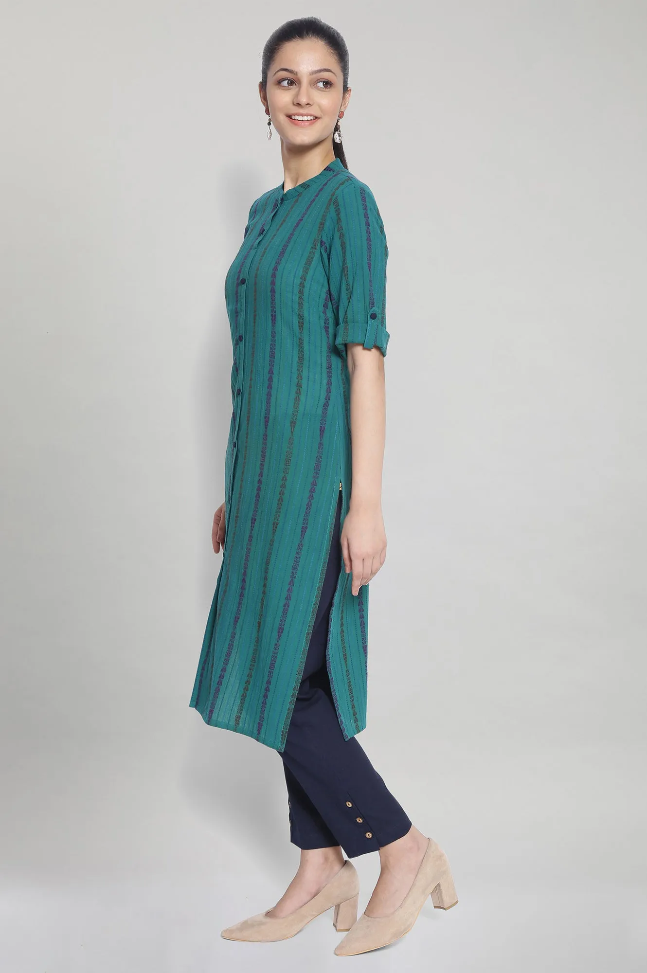 Green Ethnic kurta and Palazzo Set