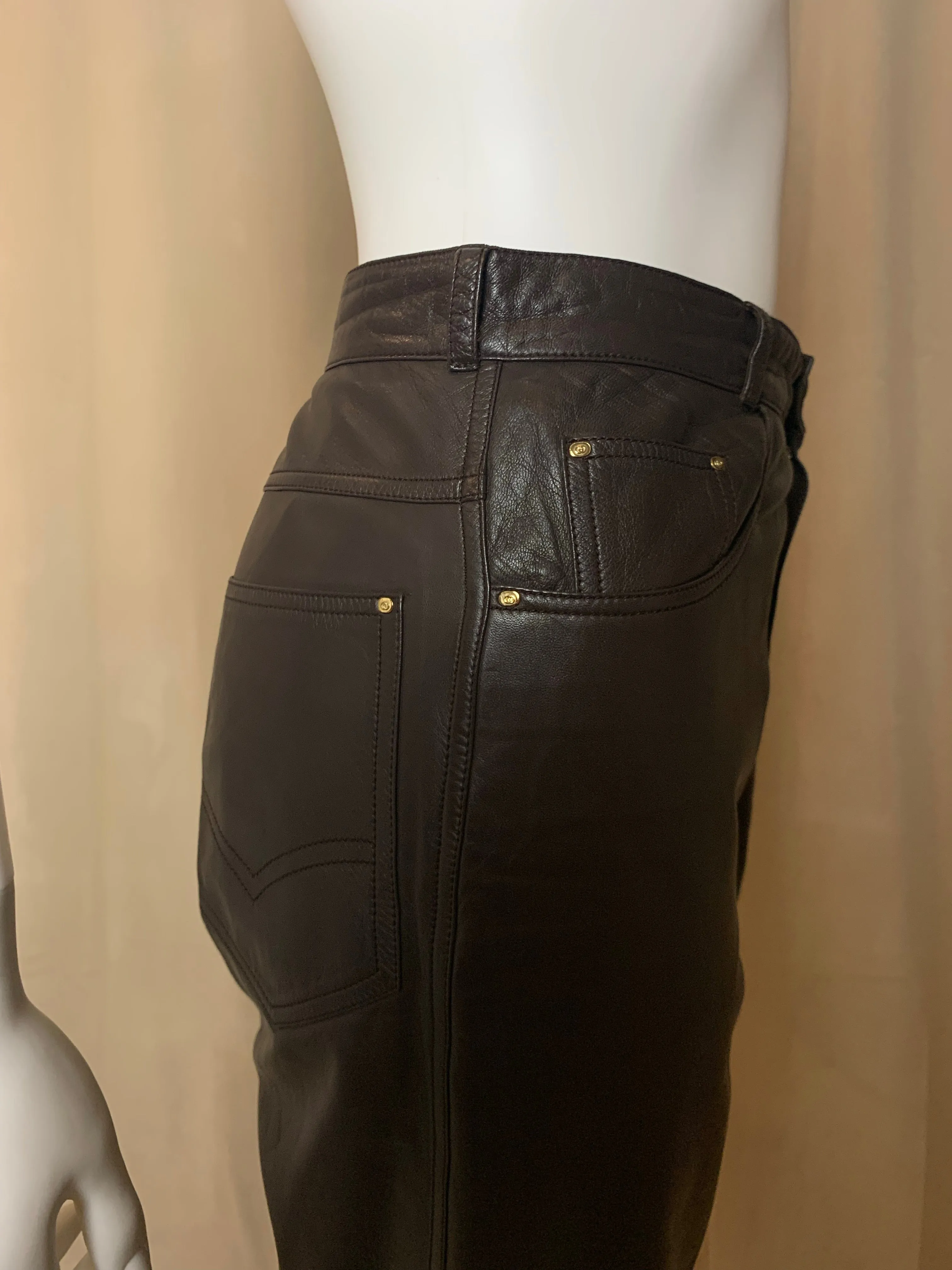 Gucci 1970’s High-Waisted Leather Pants