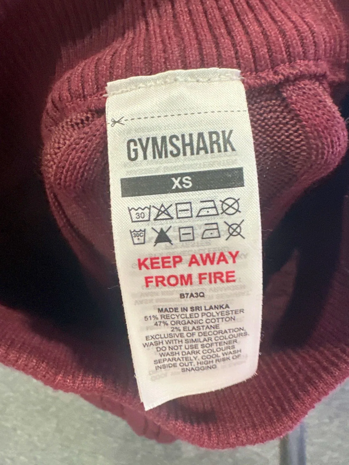 Gymshark Rich Maroon Marl Rest Day Cable Knit Pant UK XS