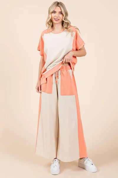 Hazel Blues® |  Mittoshop Color Block Wide Leg  Pants