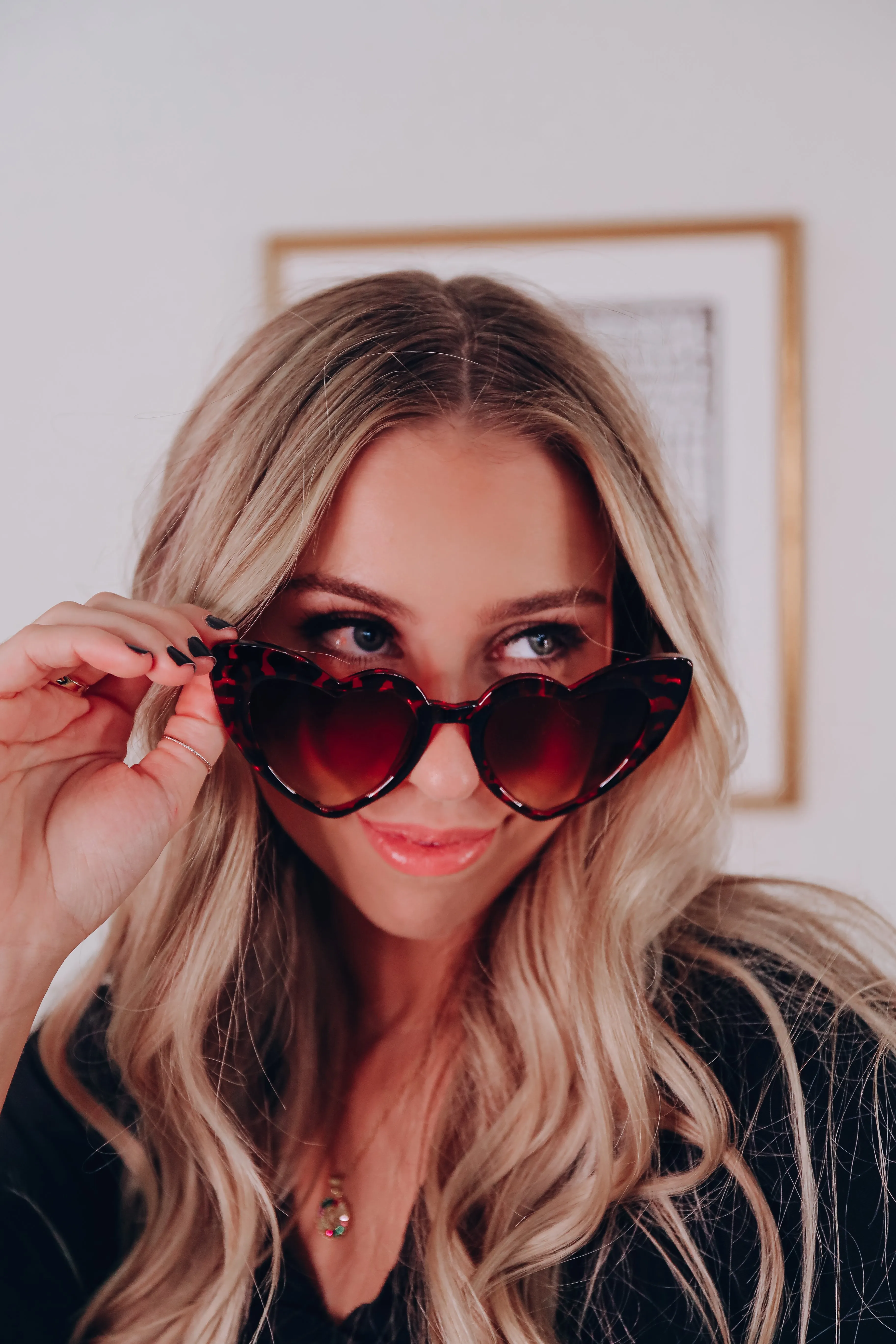 Heart Frame Cat-Eye Sunglasses - Tortoise