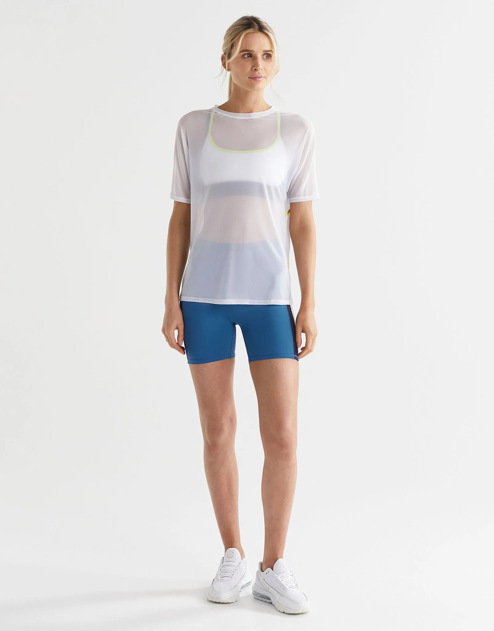 Heidi Sports Tee - White, Lime