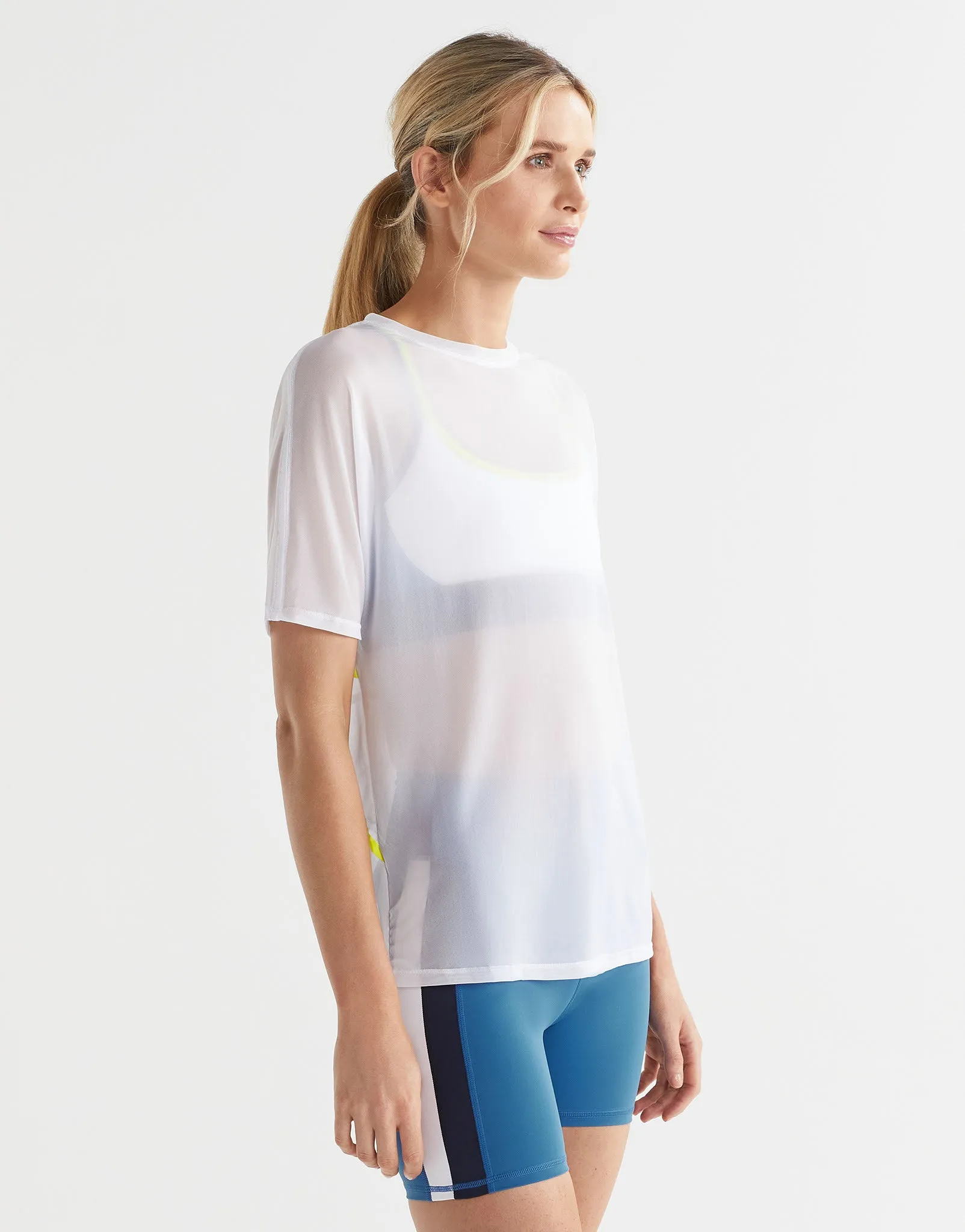 Heidi Sports Tee - White, Lime