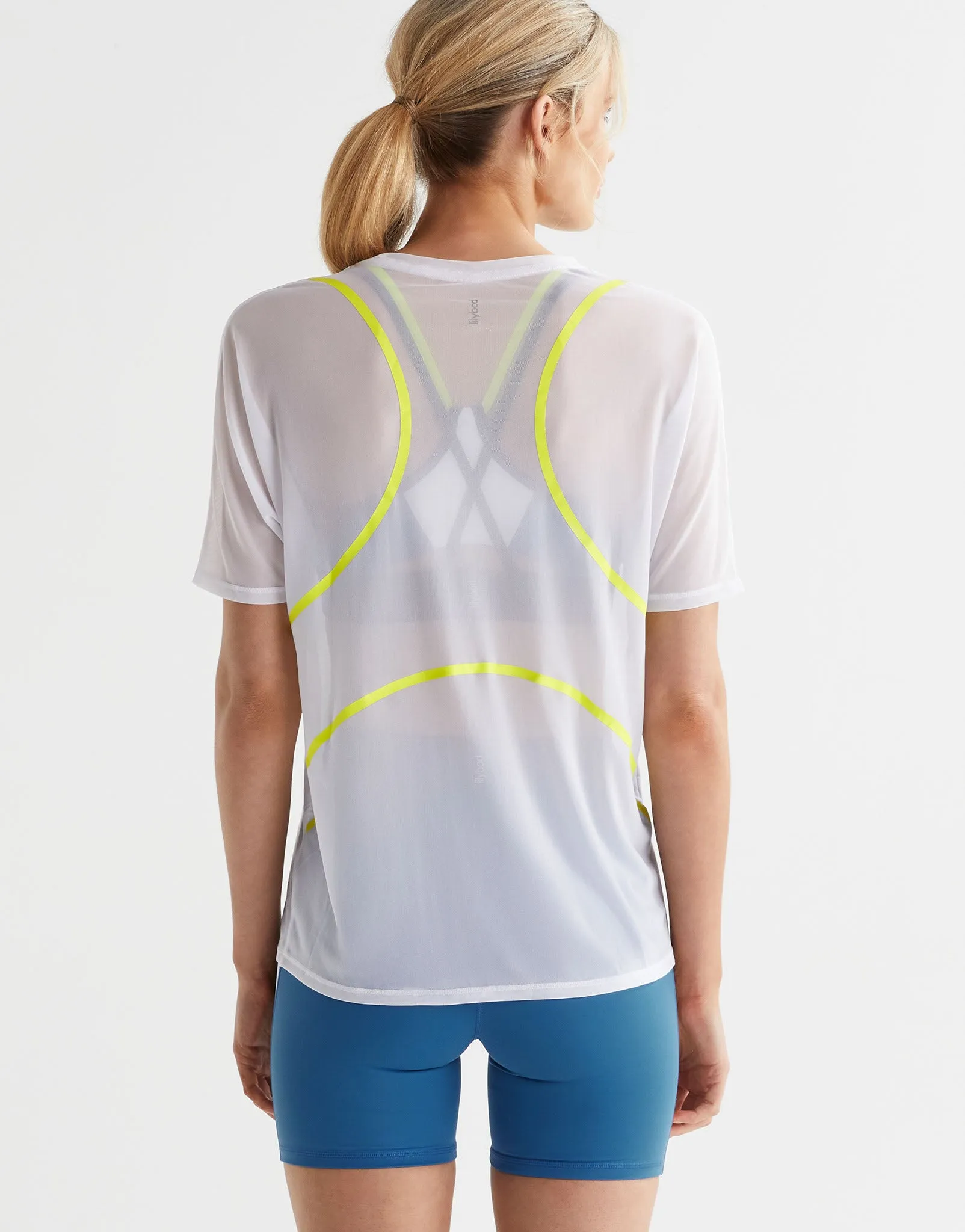 Heidi Sports Tee - White, Lime