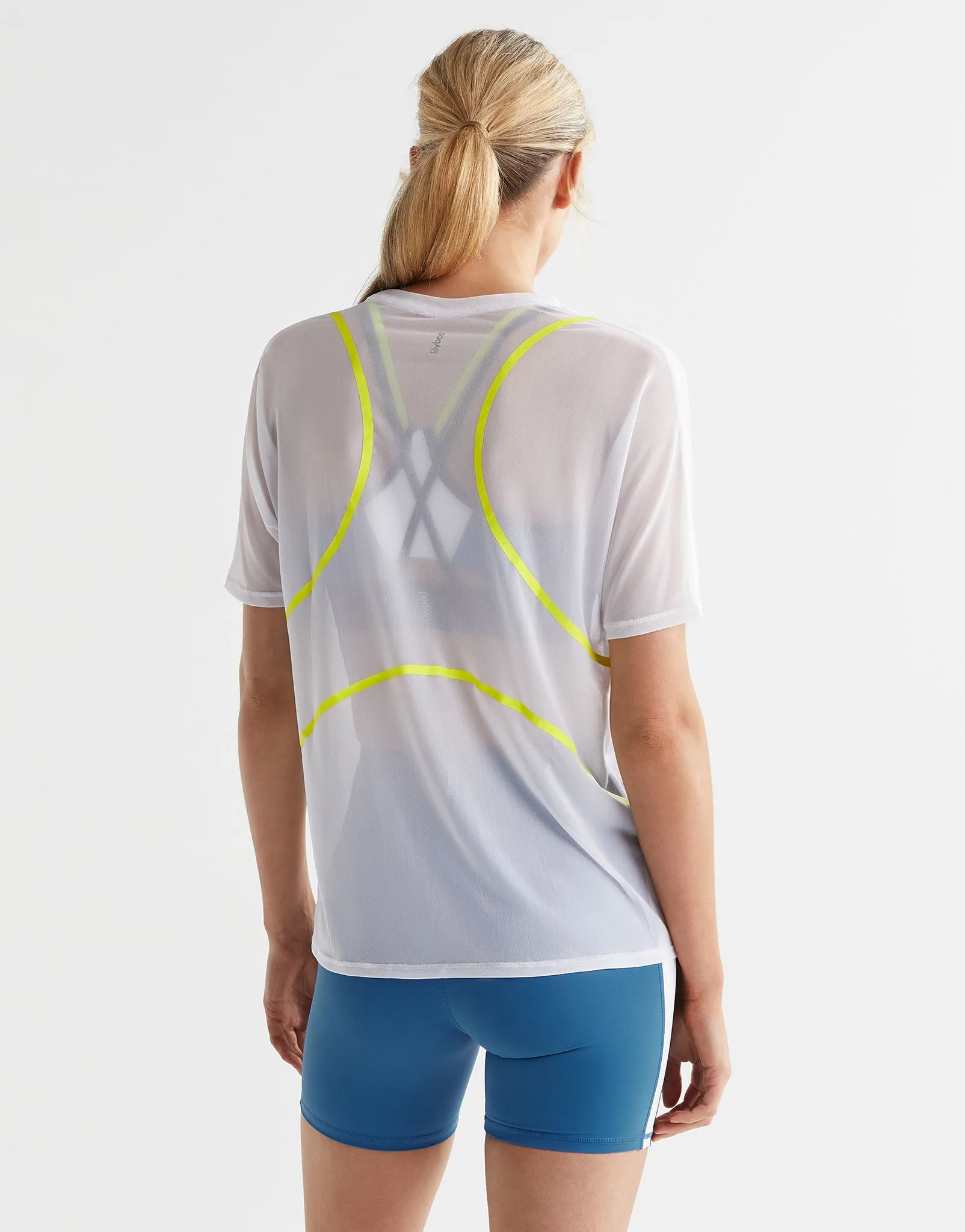 Heidi Sports Tee - White, Lime